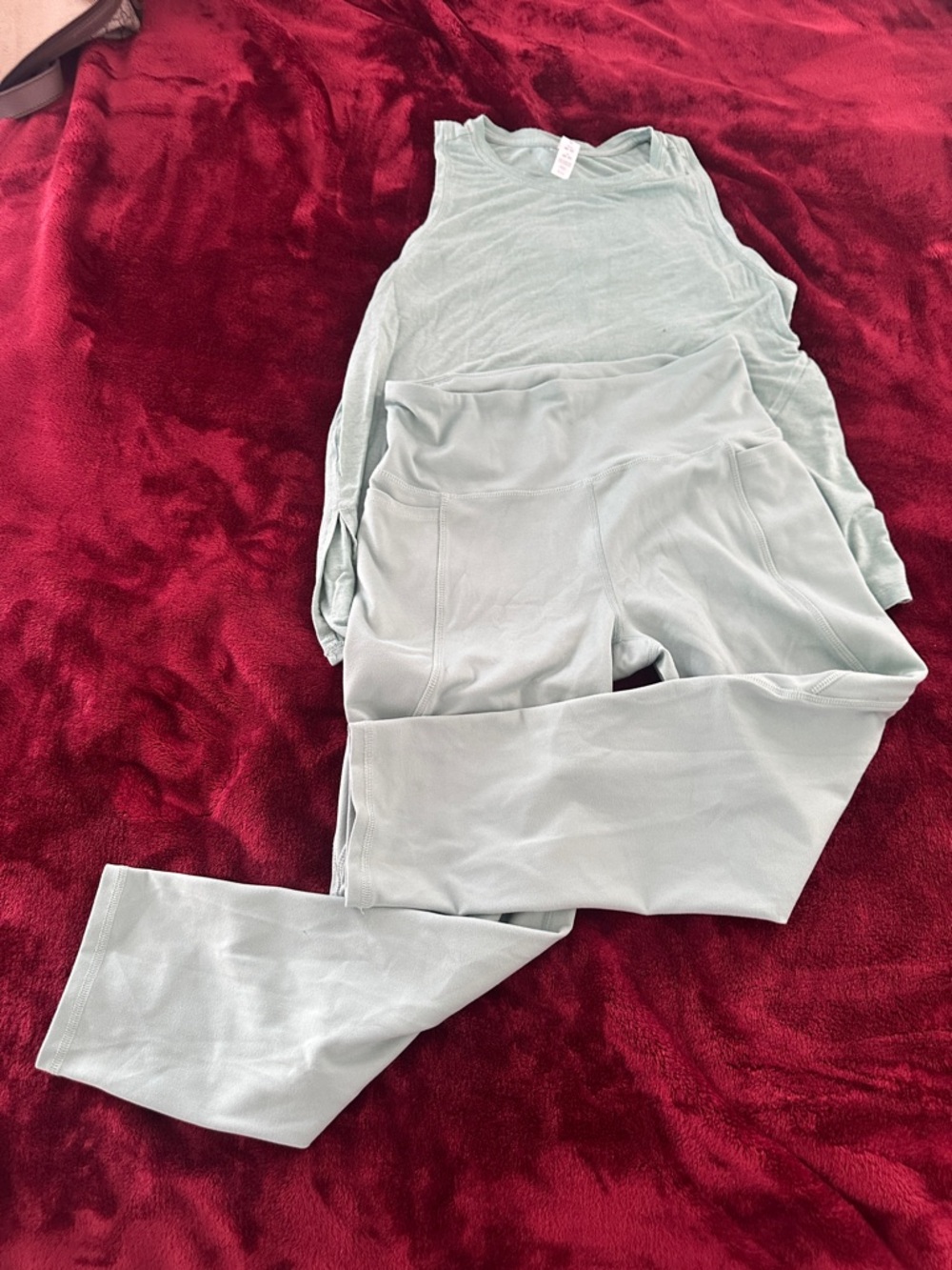 Balance Collection Sage Green High-Waist Leggings with Matching Tank